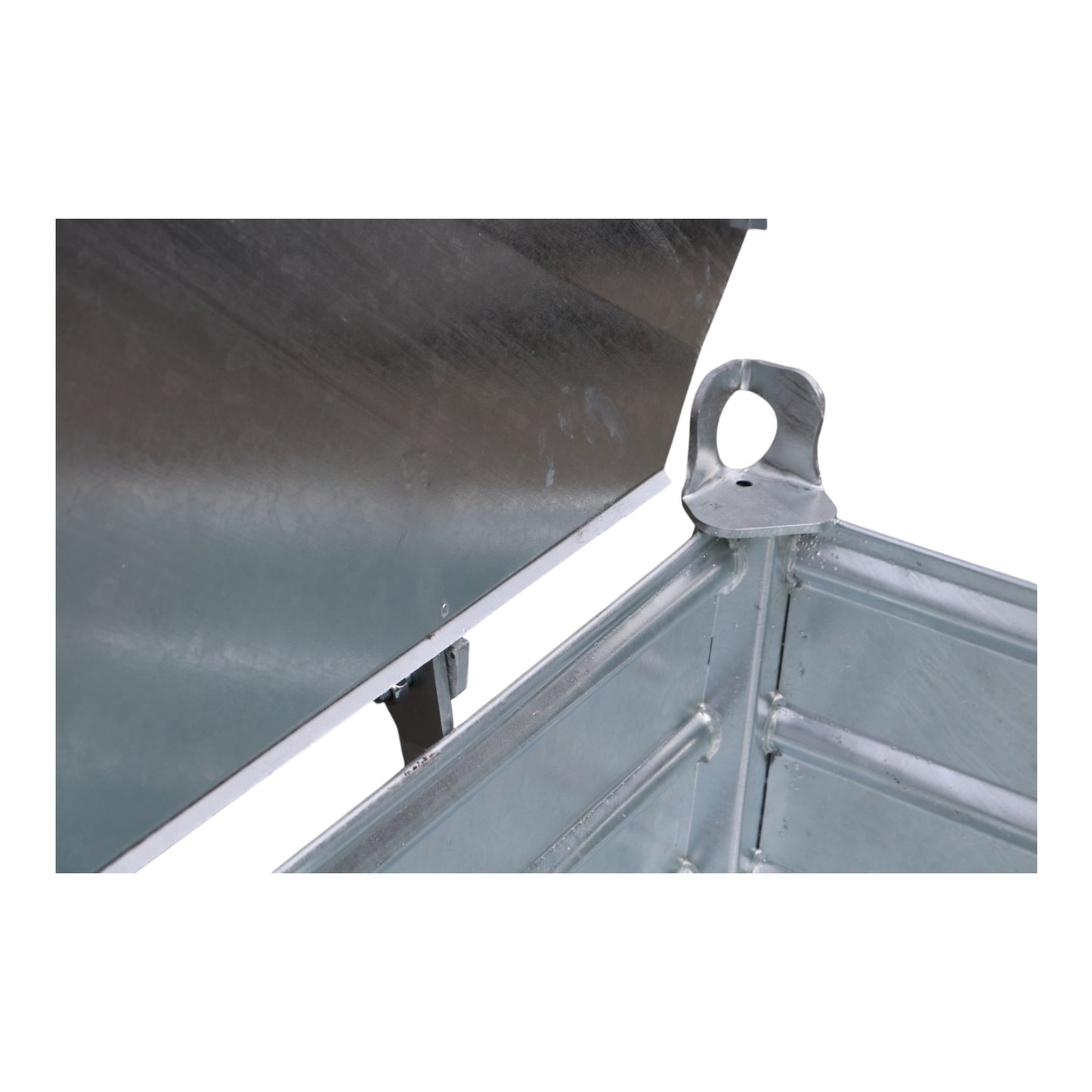 Galvanized stacking container M with 2 flaps