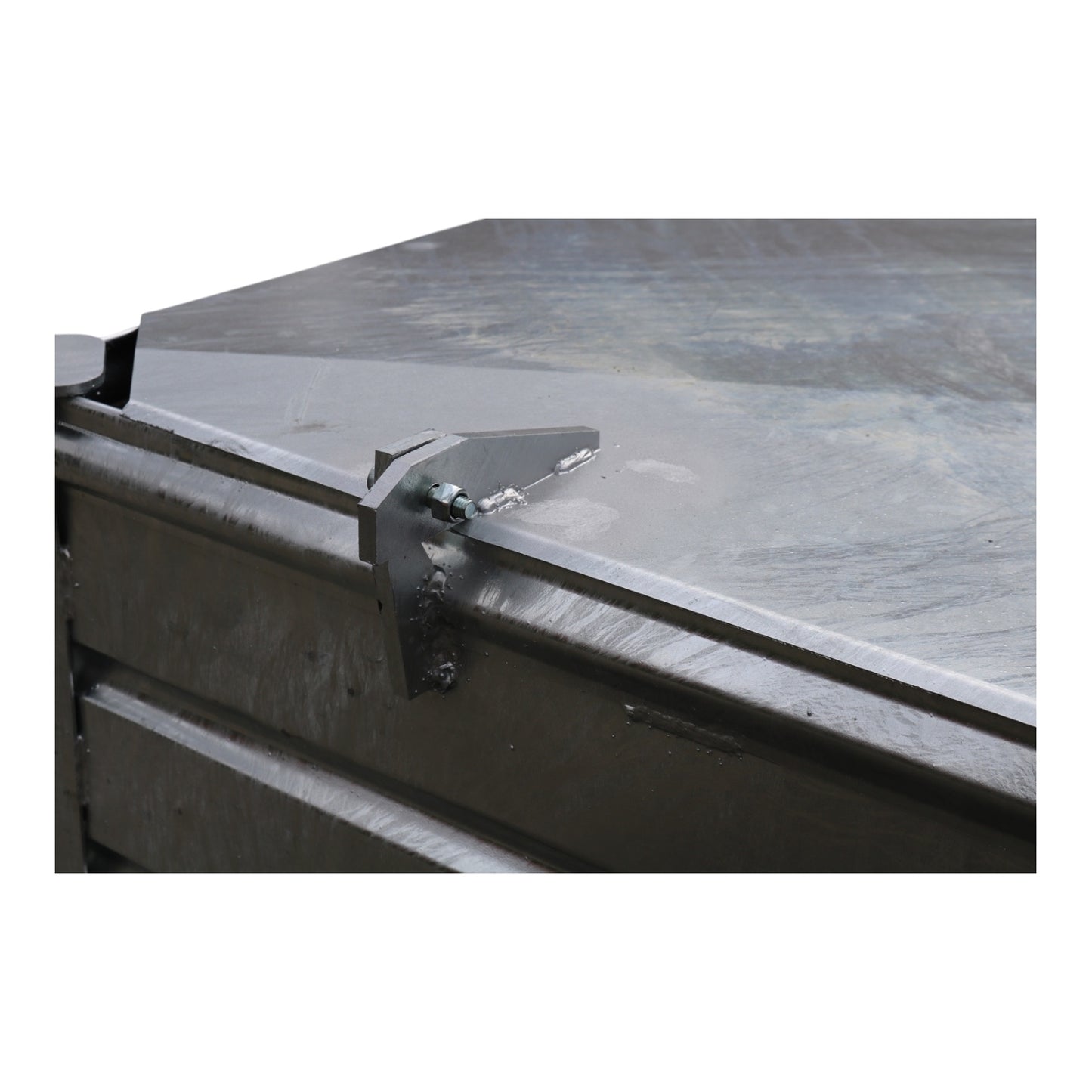 Galvanized stacking container M with 2 flaps