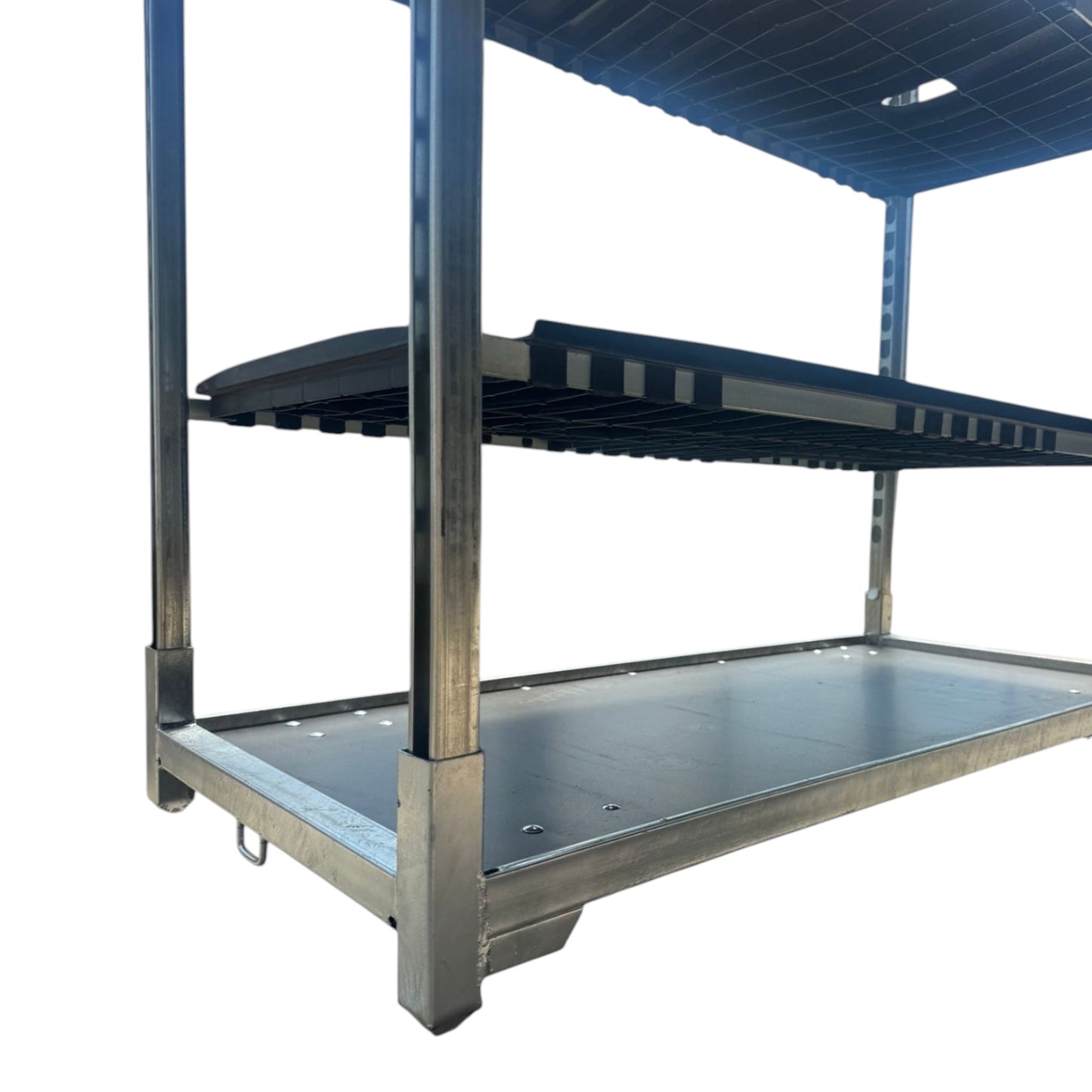 Chariot danois neuf avec roues standard, incluant 3 plaques en plastique et supports