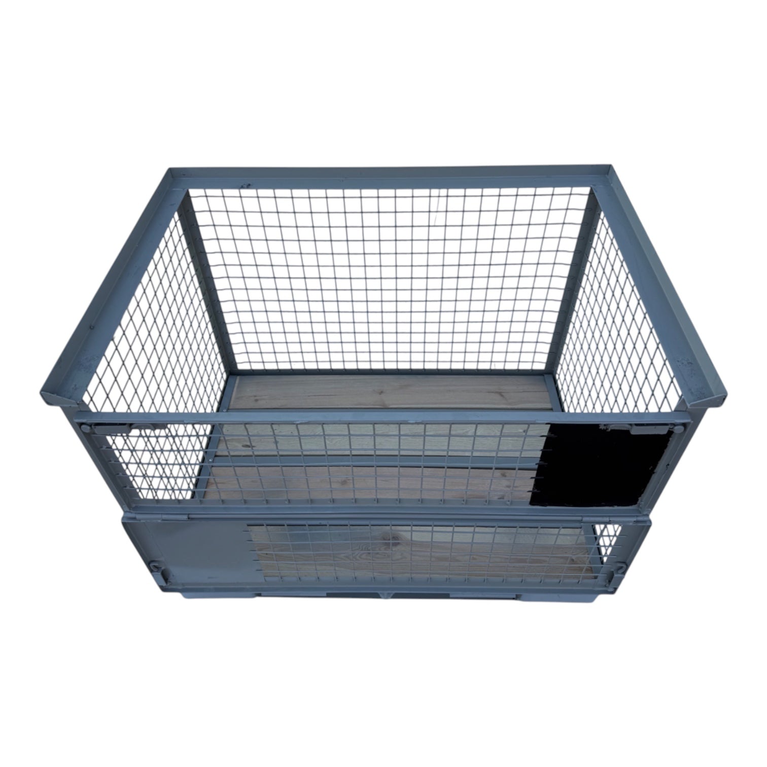 staal met houtprofiel draadcontainer