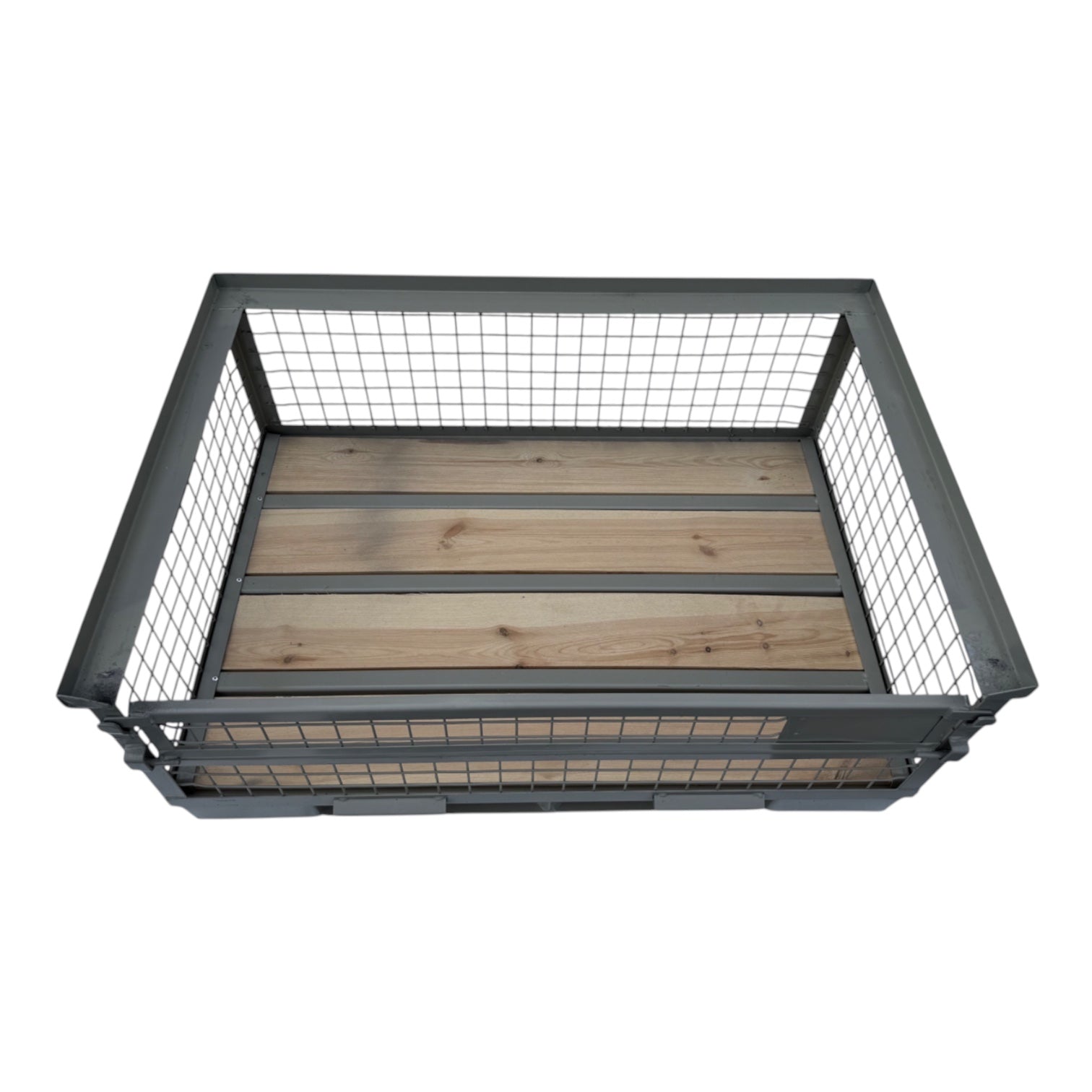 1 klep aan 1 lange zijde hout met staalprofiel