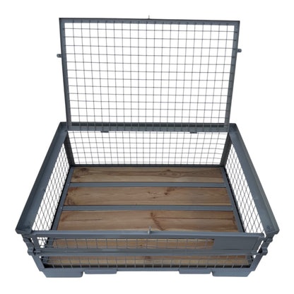 Caisse grillagée GB014 moitié avec couvercle anti-vol