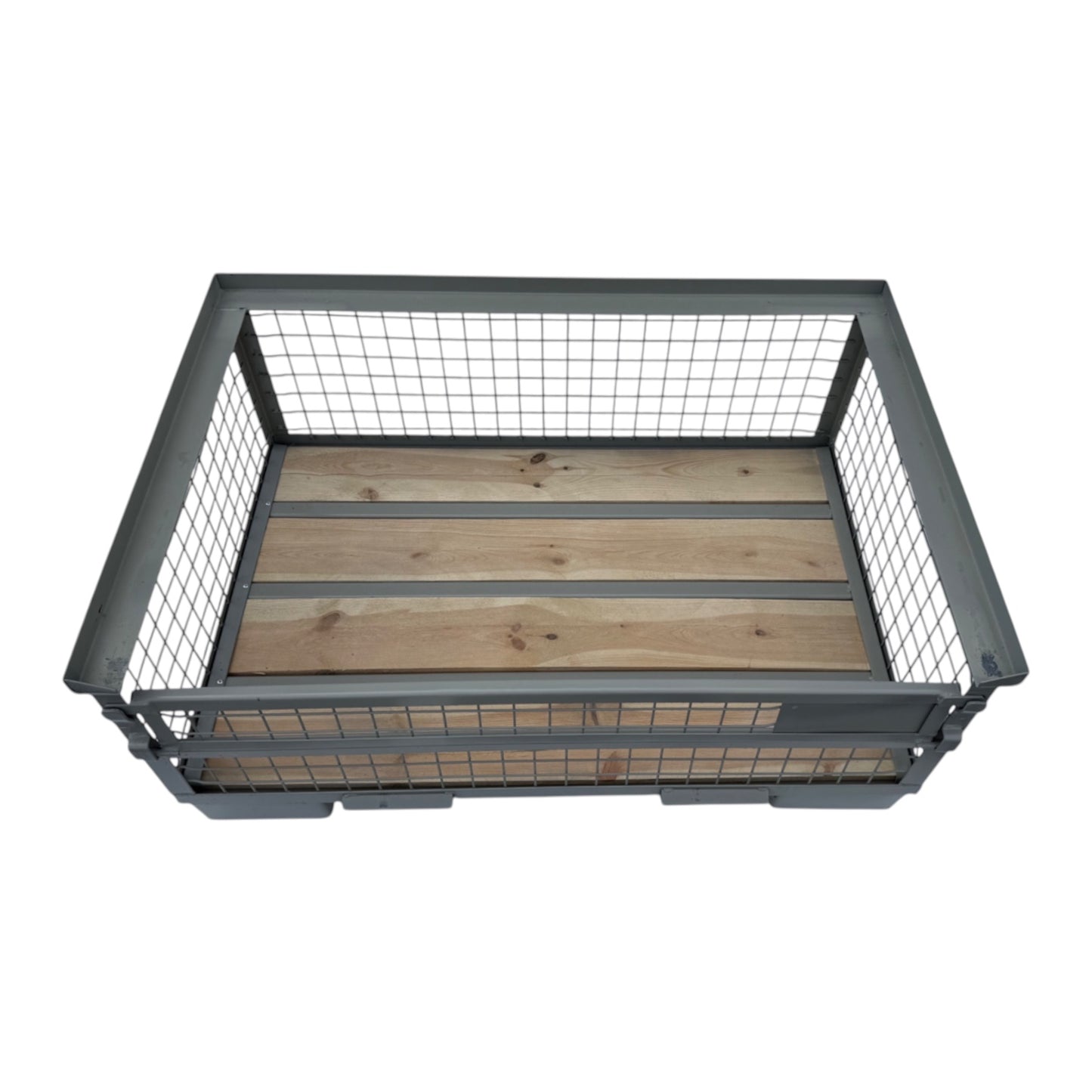 Gitterbox GB007A XL wood with steel new gray 1240 x 1035 x 970 mm