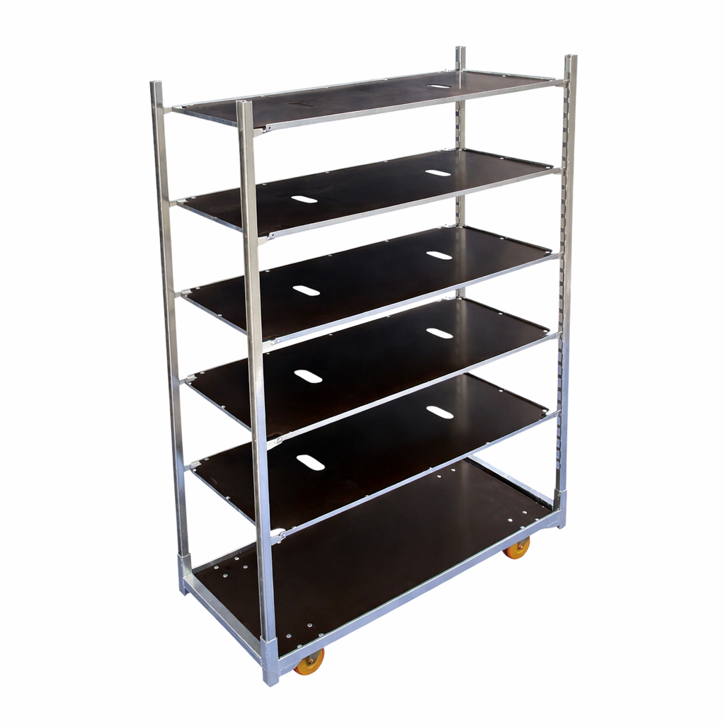 Deense kar nieuw met standaard wielen incl. 5 platen en staanders 1350 x 570 mm