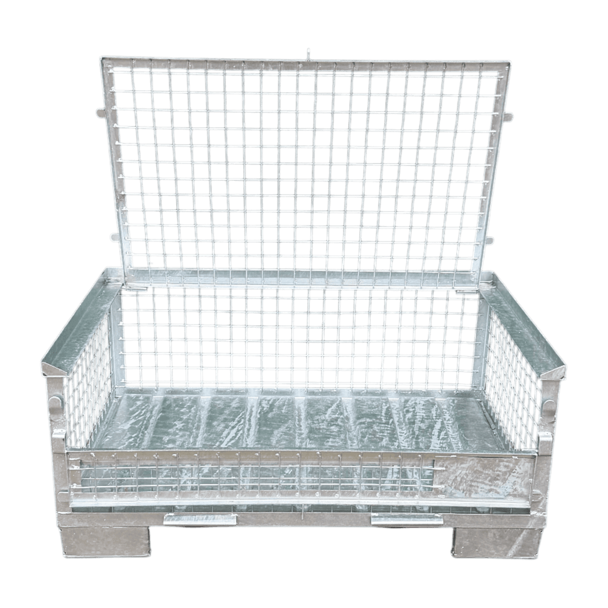 Hot-dip galvanized Gitterbox GB024 with anti-theft flap