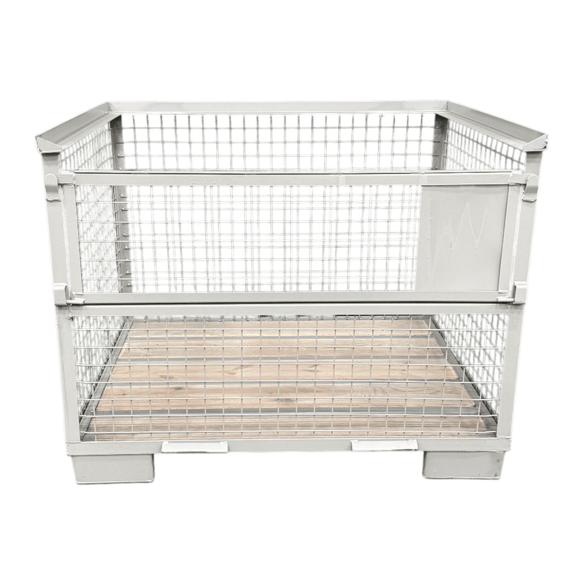 Gitterbox GB007A XL hout met staal nieuw grijs 1240 x 1035 x 970 mm