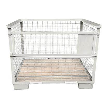 Gitterbox GB007A XL hout met staal nieuw grijs 1240 x 1035 x 970 mm