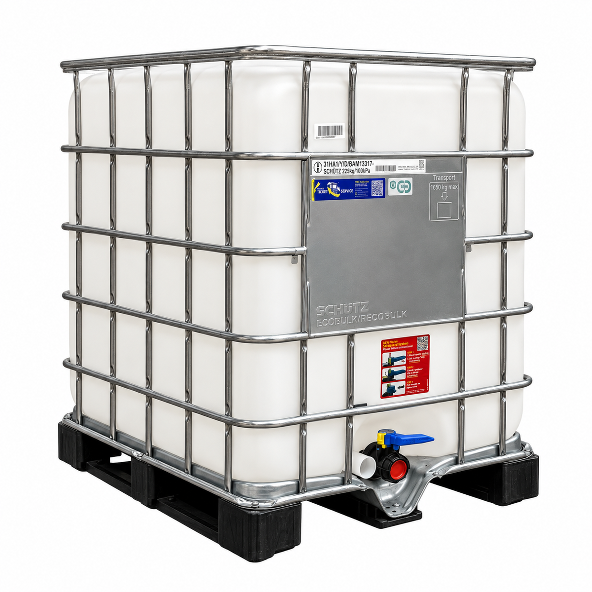 ibc container kopen met kunststof pallet voor opslag en transport logistiek en industrie