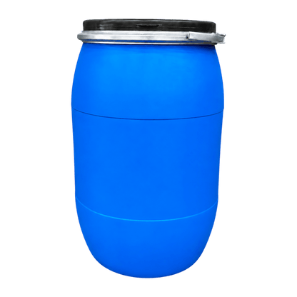 Blue 200L plastic lidded drum KV004