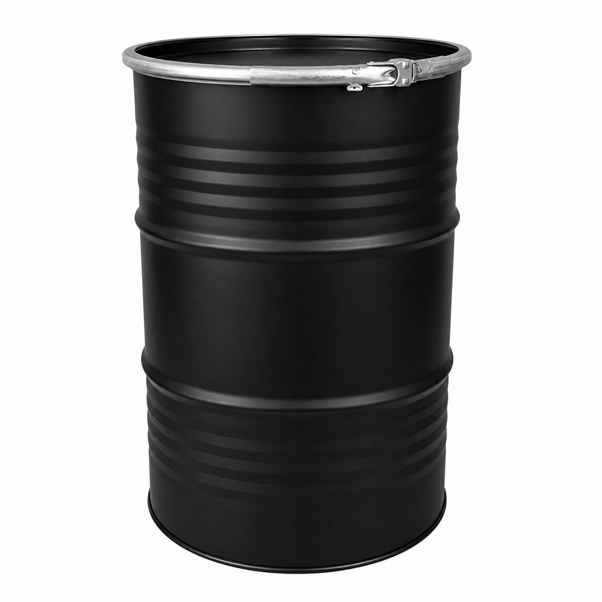 200L steel drum with lid UN black SV007