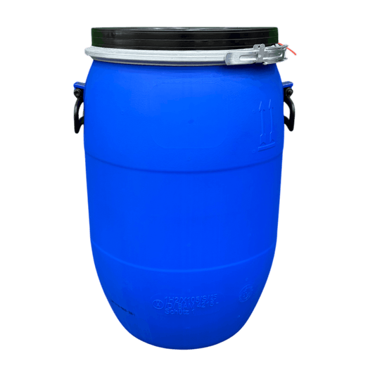alt
60L plastic-lid UN drum, blue, with handles KV006
