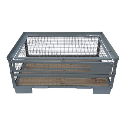 Caisse grillagée GB014 moitié avec couvercle anti-vol