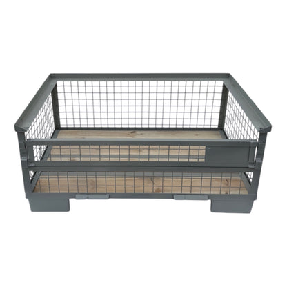 Gitterbox GB007A XL wood with steel new gray 1240 x 1035 x 970 mm