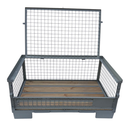 Caisse grillagée GB014 moitié avec couvercle anti-vol