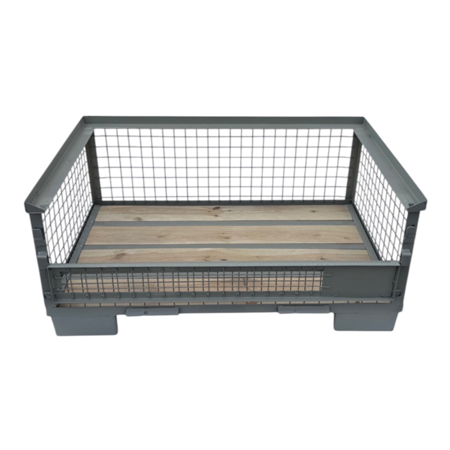 Gitterbox GB007A XL wood with steel new gray 1240 x 1035 x 970 mm