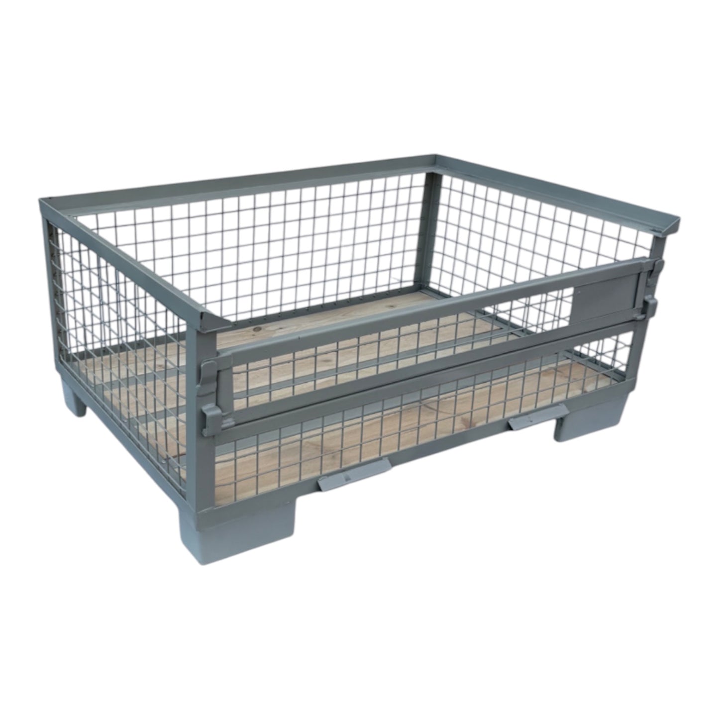 Gitterbox GB007A XL wood with steel new gray 1240 x 1035 x 970 mm