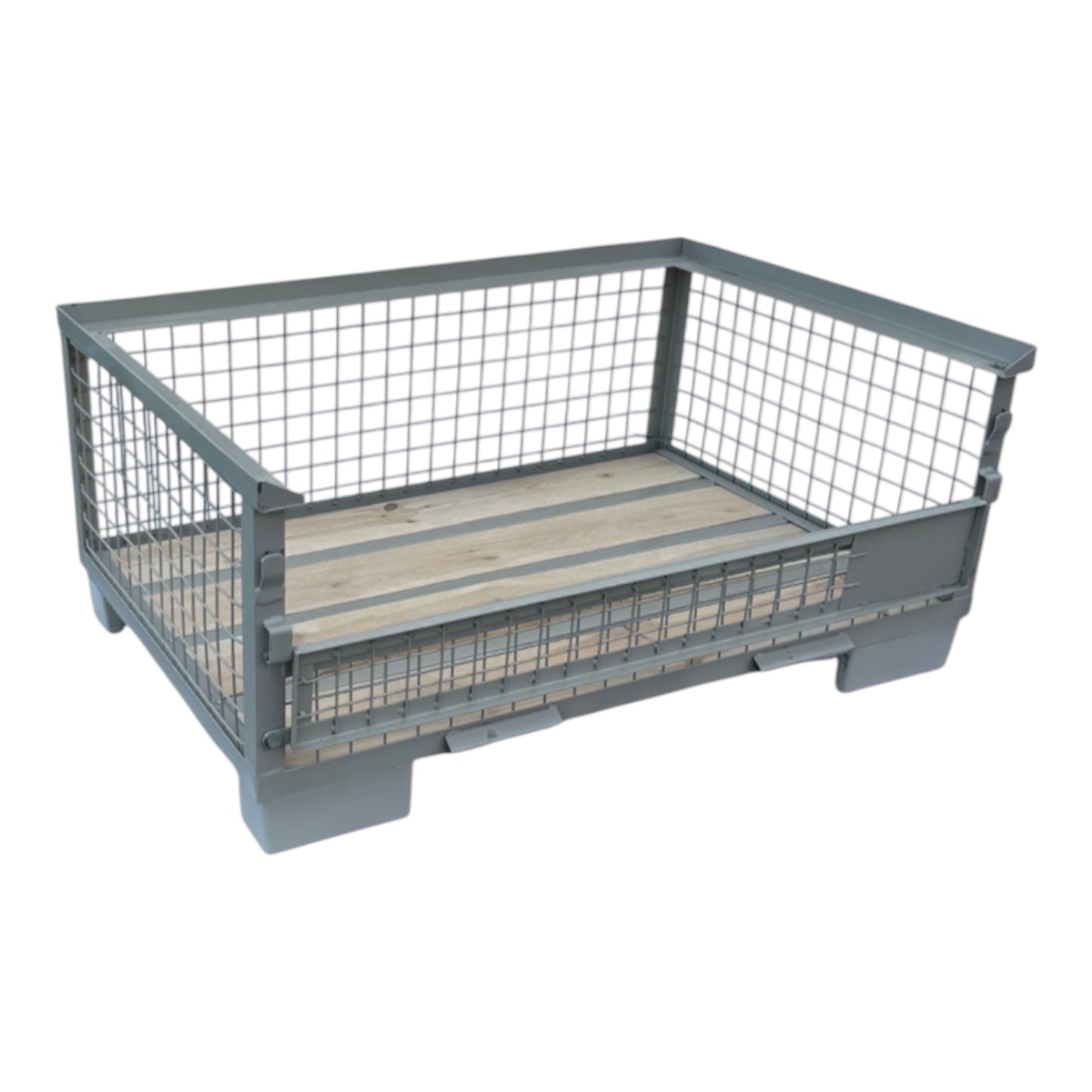 Gitterbox GB007A XL wood with steel new gray 1240 x 1035 x 970 mm