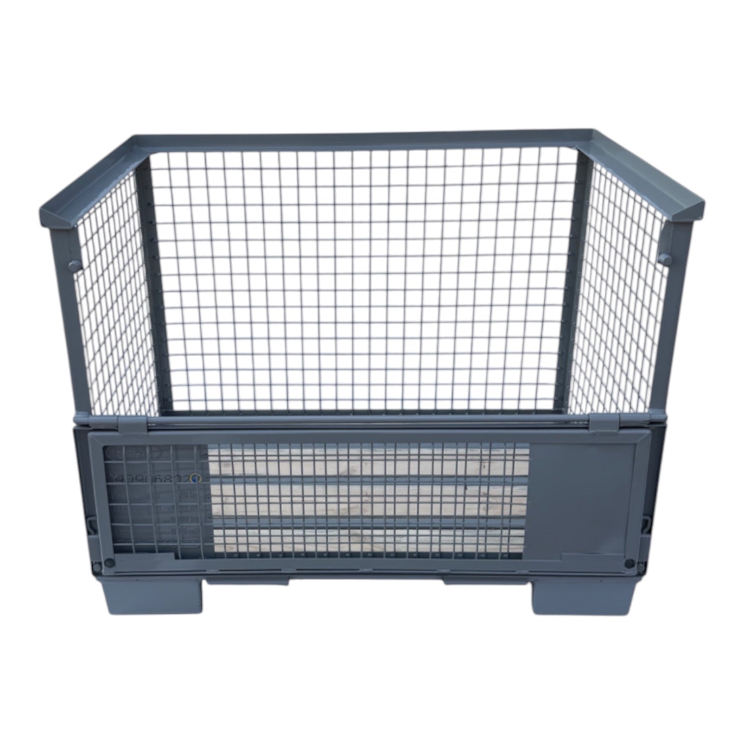 draadcontainer met 2 kleppen aan 1 lange zijde