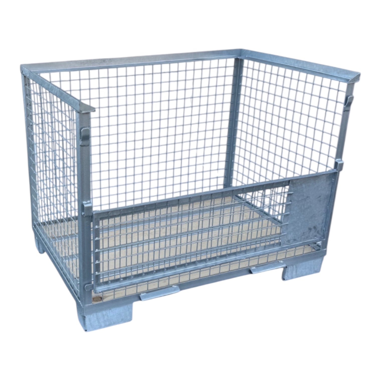 1 klep aan 1 lange zijde gitterbox draadcontainer gaascontainer