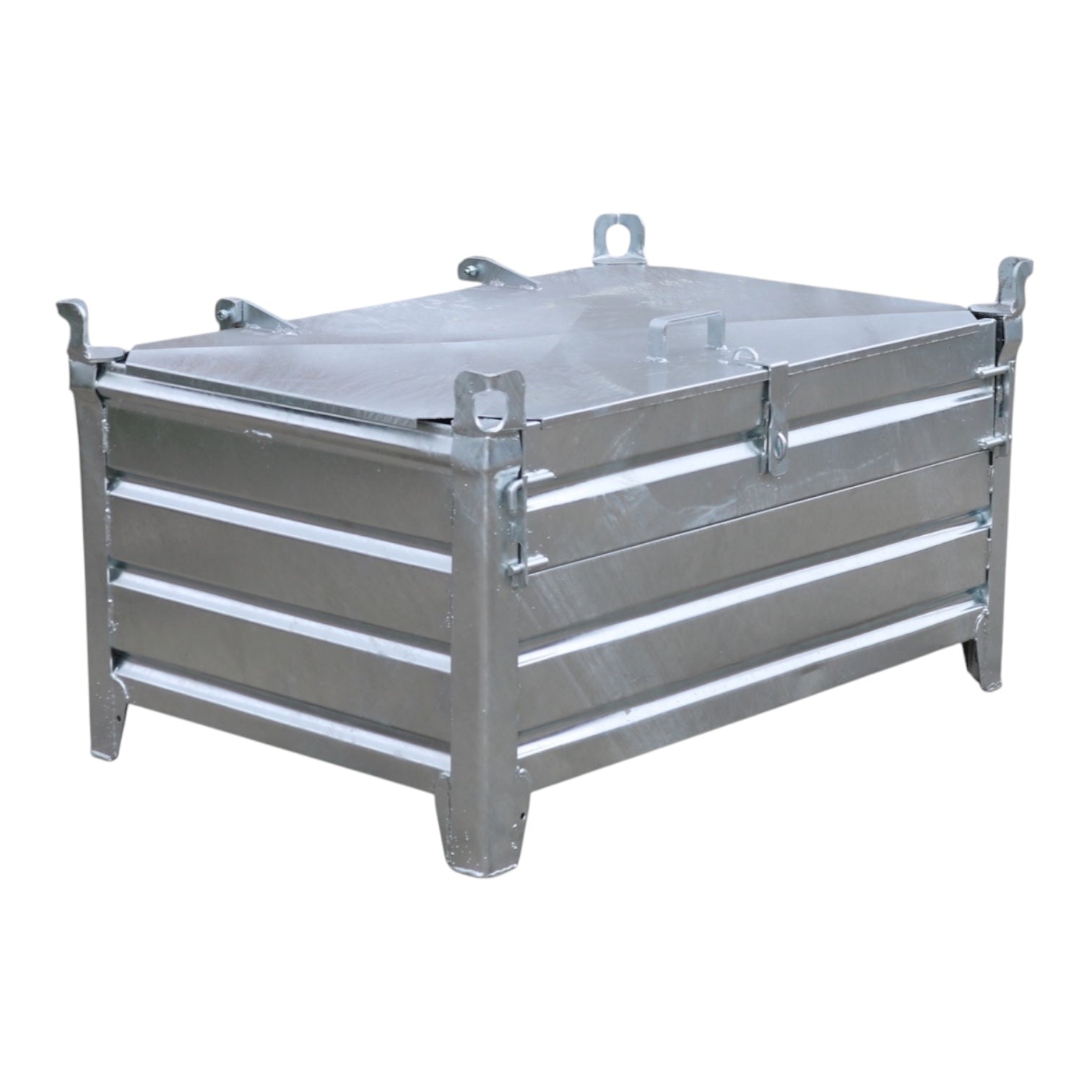 verzinkte stapelbak l met 2 kleppen vaste constructie 800 x 1200 x 500